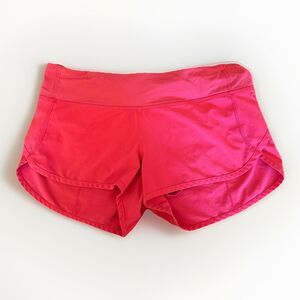 Lululemon Size 6 Pink Lined Shorts Back Pocket Drawstring Waist